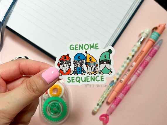 biology sticker for laptop, genetics stickers for journal, DNA sticker for phone, cute science sticker for biologist, STEM gifts for student