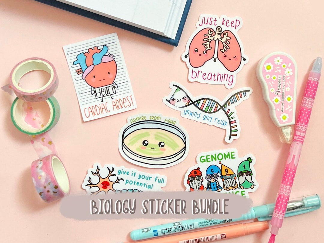 Science Sticker Pack Biology for Fridge Science Pins Etsy