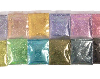 0.2mm In Bag 10g Holographic Glitter Powder-Dazzling Nail Glitter Rainbow Pigments For Craft Gel Nail Powder 16 Colors
