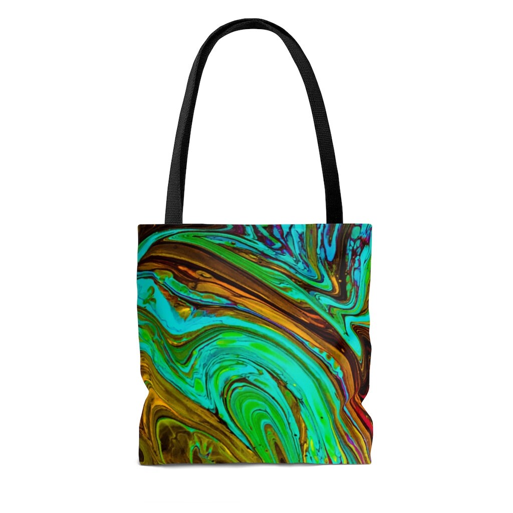 Large Tote Bag Pour Painting design-Abstract Art | Etsy