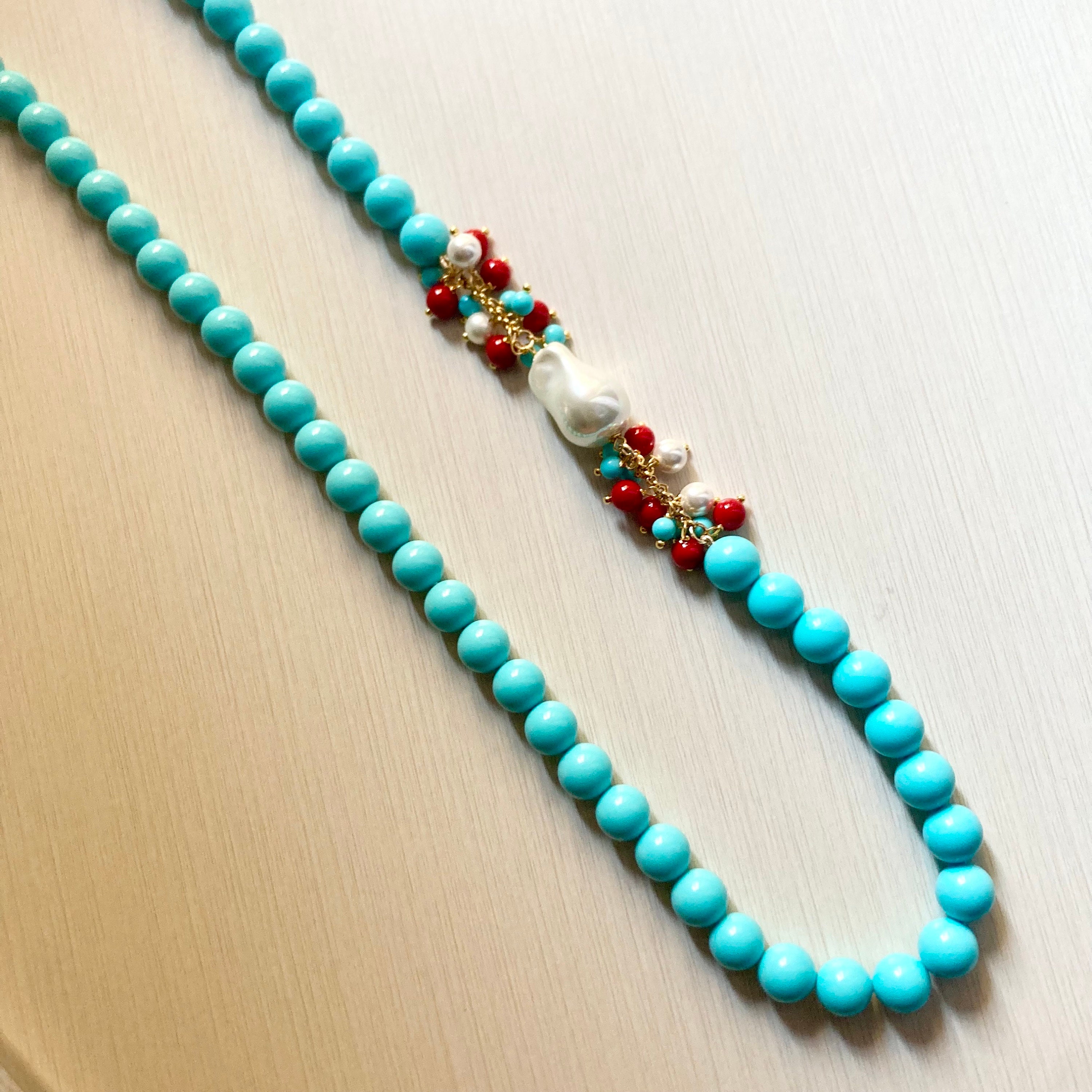 Collier Turquoise En Pâte Et Argent 925 50cm Samarcanda - Bijou Fait Main Italie