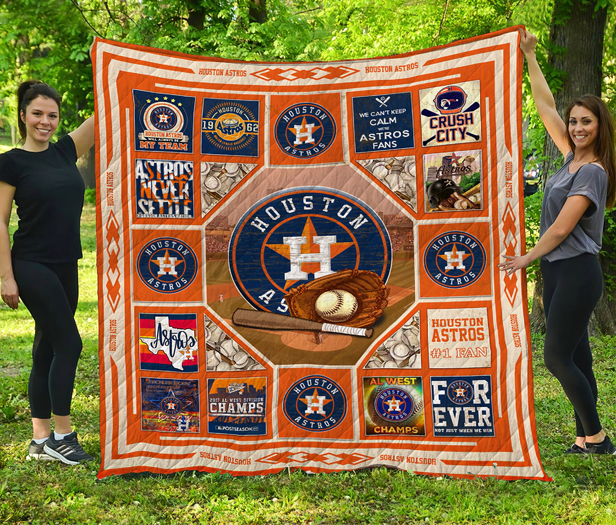 Houston Astros Quilt Blanket Houston Astros Fleece Blanket Etsy