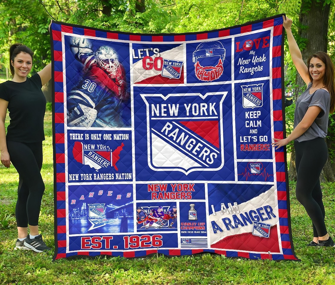 New York Ranger Quilt Blanket New York Ranger Fleece Blanket Etsy