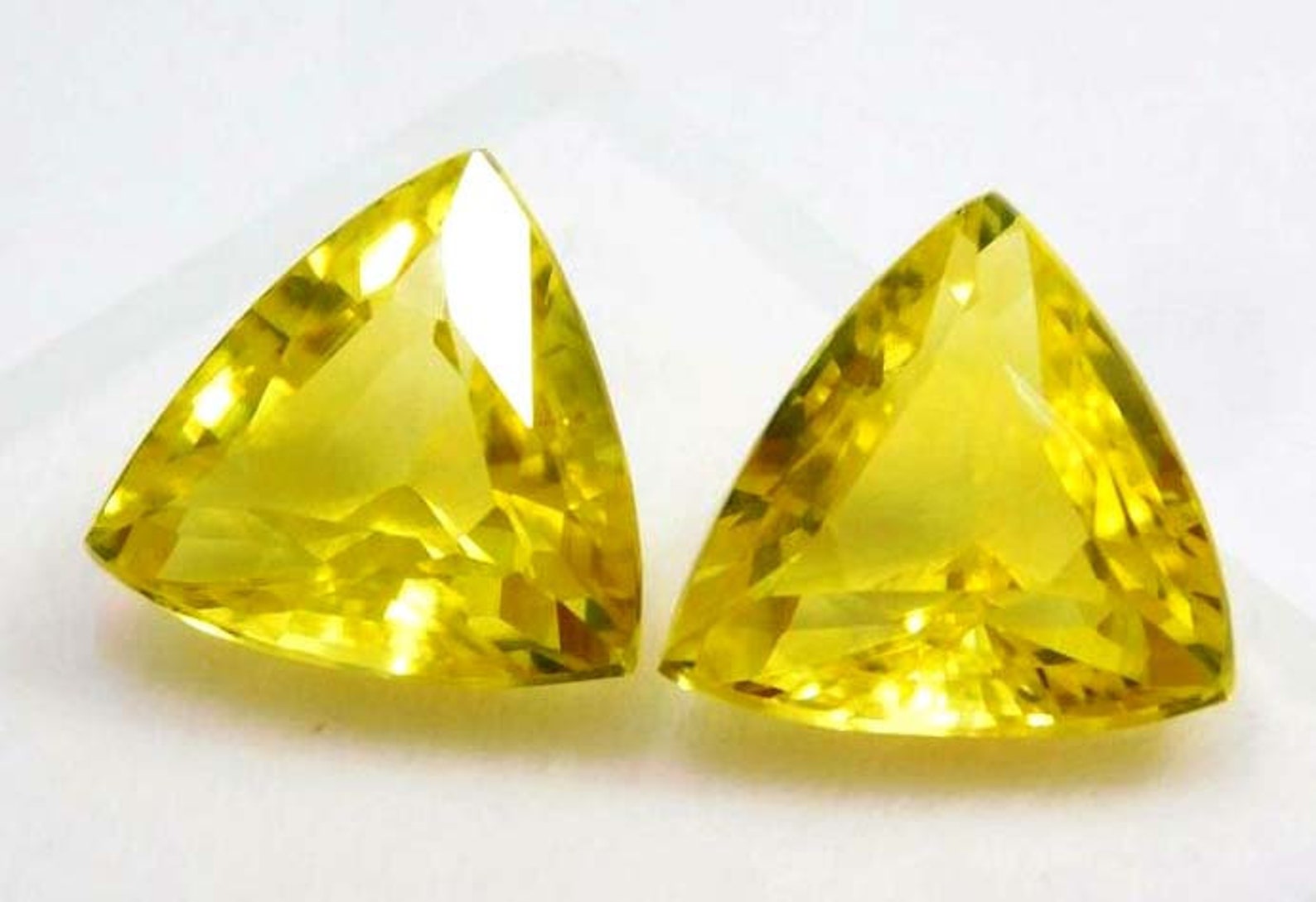 12 Ct Pair Yellow Sapphire Natural Sapphire Trillion Cut - Etsy