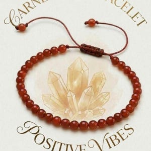 Carnelian Beaded Bracelet for Women Adjustable Dainty Red Gemstone Anklet, Delicate Red Cord Jewellery for Motivation and Success, Handmade