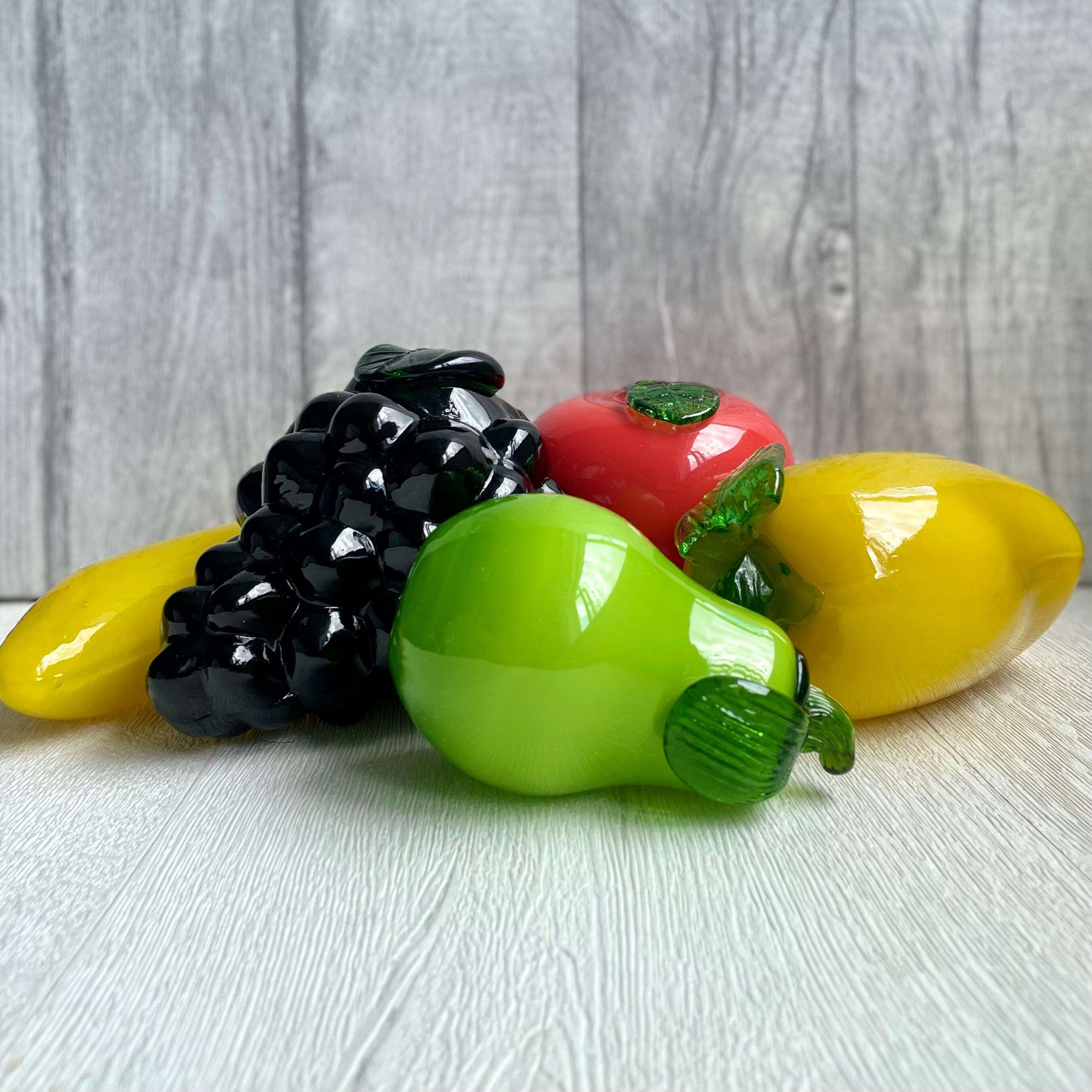 Vintage set of 5 glass fruit murano retro Etsy