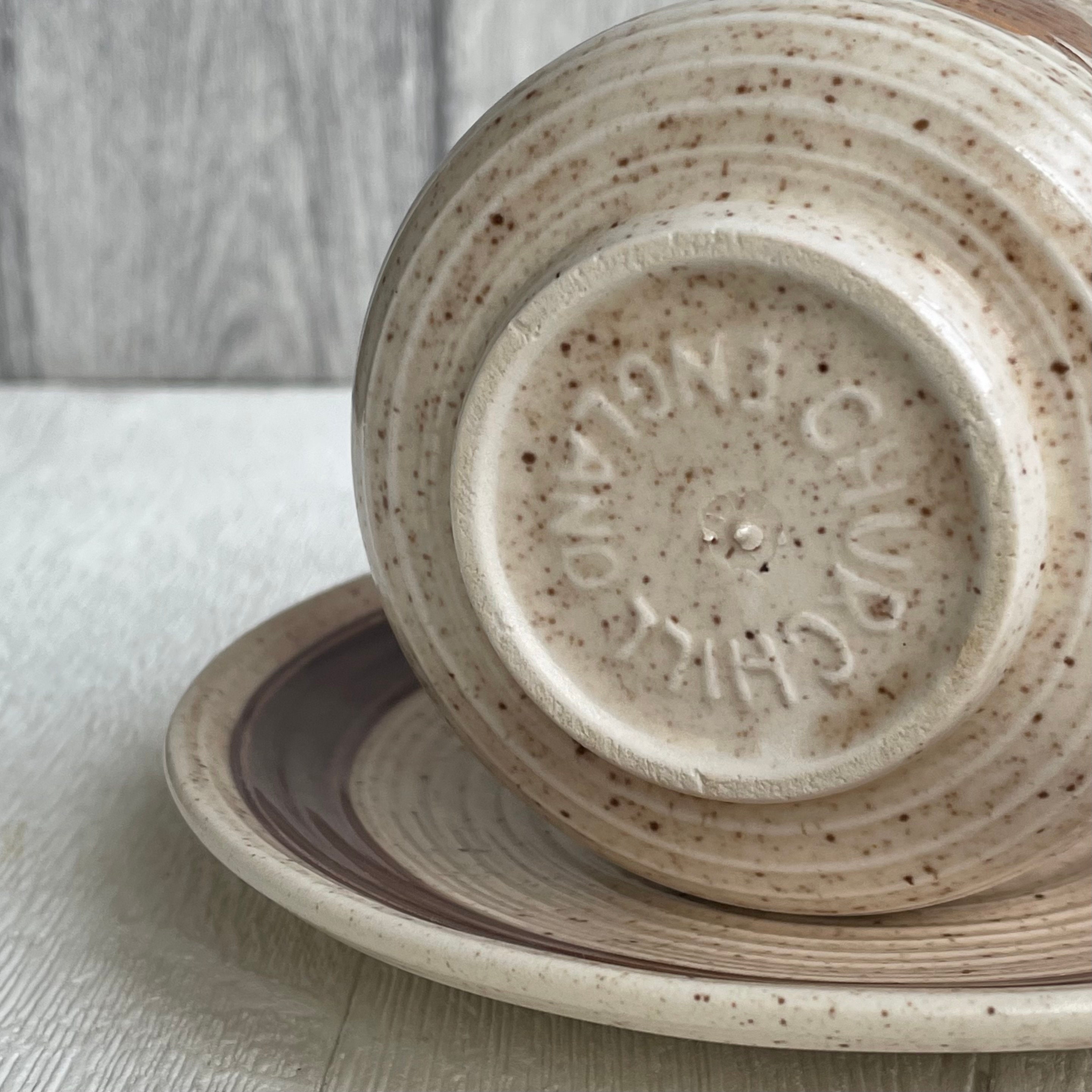 Vintage Churchill pottery Homespun stoneware ceramic tea cup Etsy