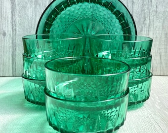 Arcoroc Green Glass Etsy