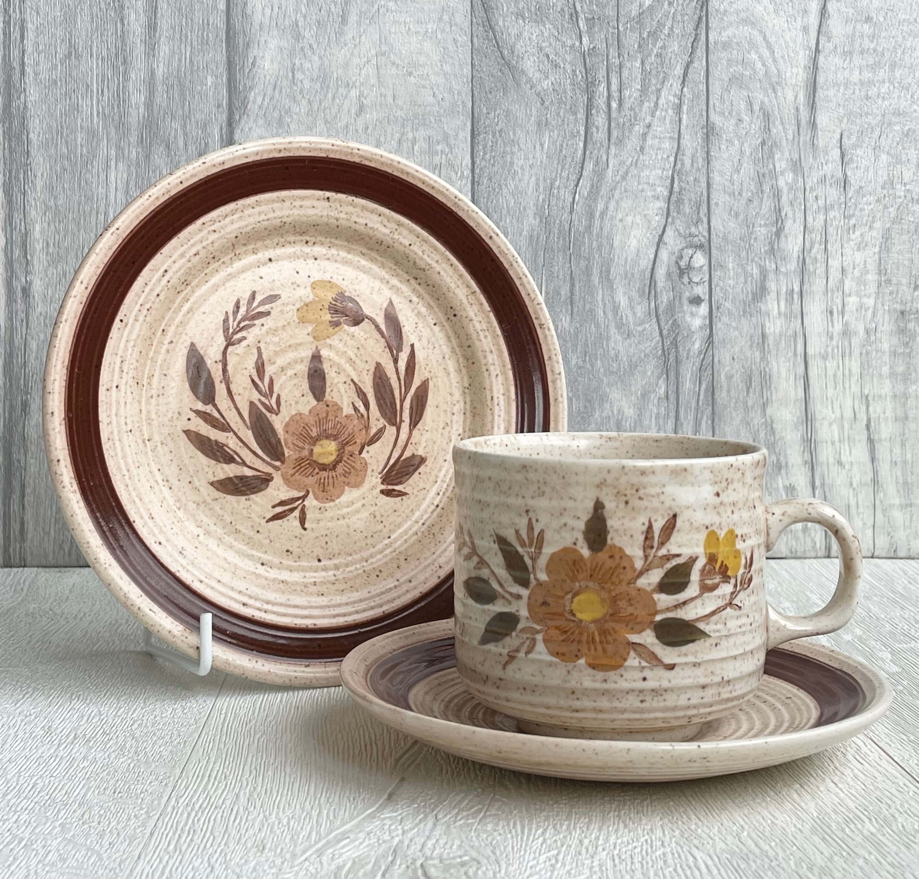 Vintage Churchill pottery Homespun stoneware ceramic tea cup Etsy