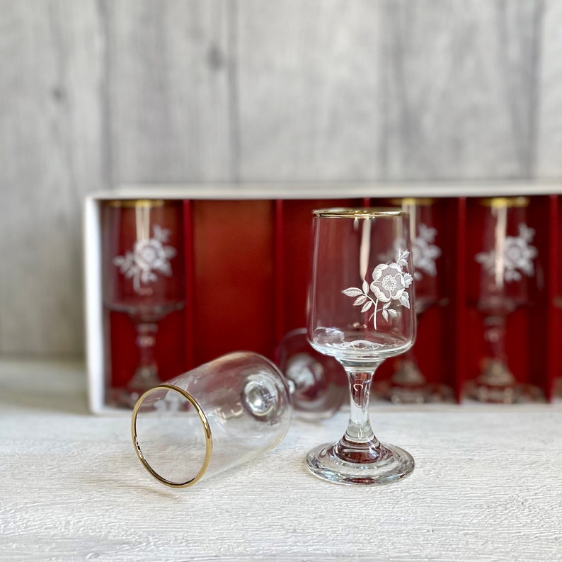 Vintage Boxed Set of 6 Sherries by Dema Glass Small Wine / Etsy Australia