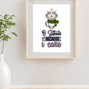 Printable Wall Art | Cute Cussing Animals | Sarcasm Humor