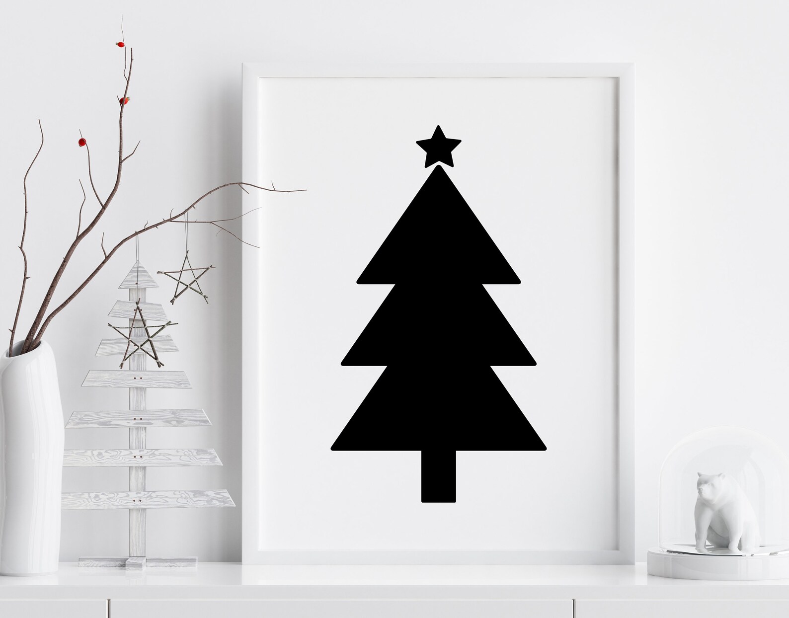 Christmas Prints Christmas Printable Wall Art Black White - Etsy