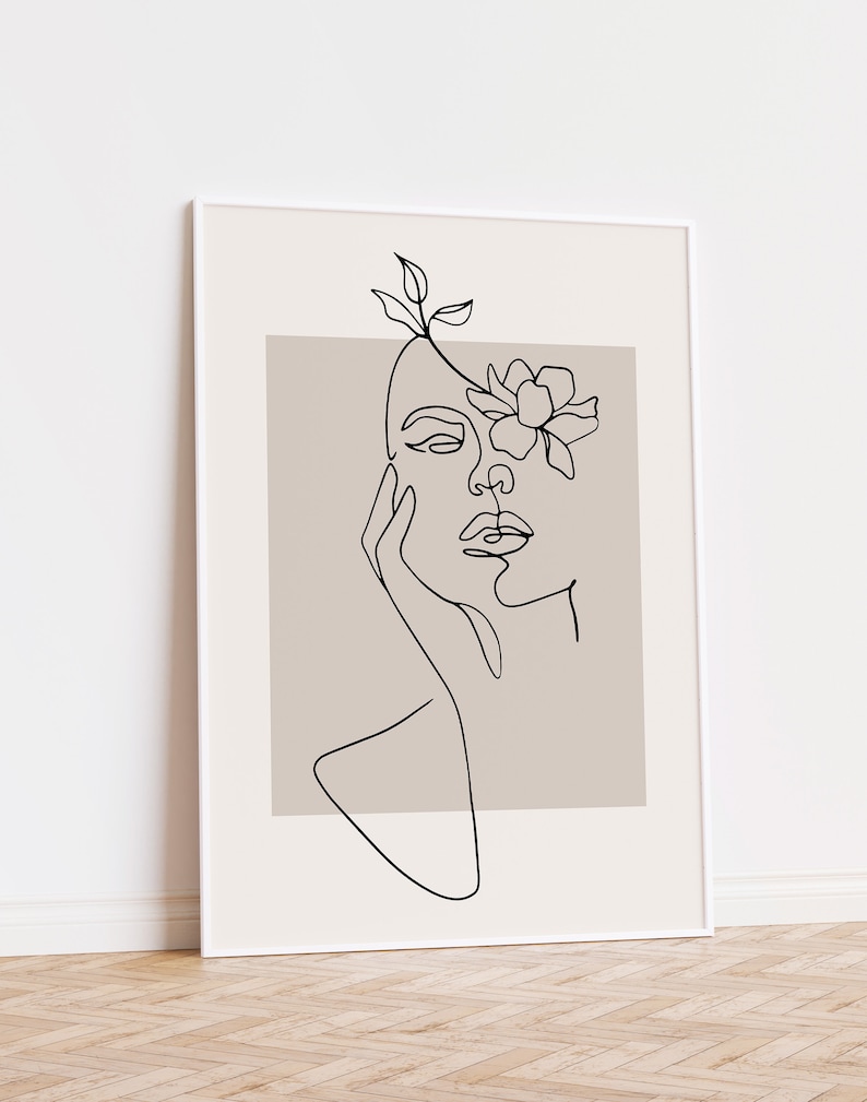 Woman Line Wall Art Print, Female Figure Line Art Set, Abstract Female Line Drawing, Set of 3 Matisse Printable Poster, Boho Minimalist Face image 8