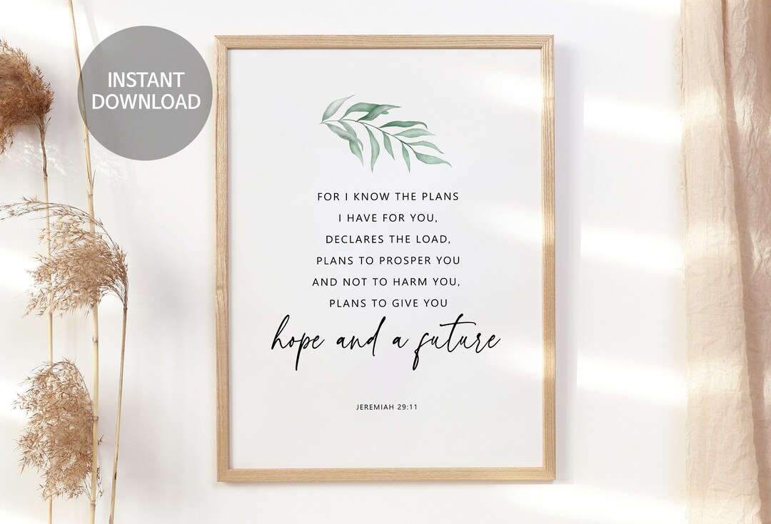 Jeremiah 29:11 for I Know the Plans I Have for You Bible Verse Wall Art ...