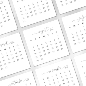 2026 Mini Calendar: 3x3&quot; Printable Monthly Planner (PDF Download)