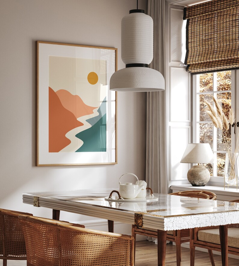 Boho Gallery Wall Set Mid Century Modern Gallery Wall Art Etsy