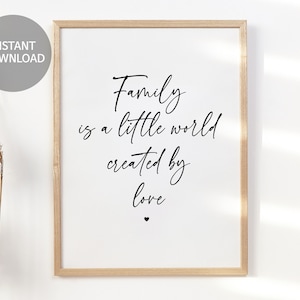 Family Love Quote Print: Inspirational Wall Art (Digital Download)