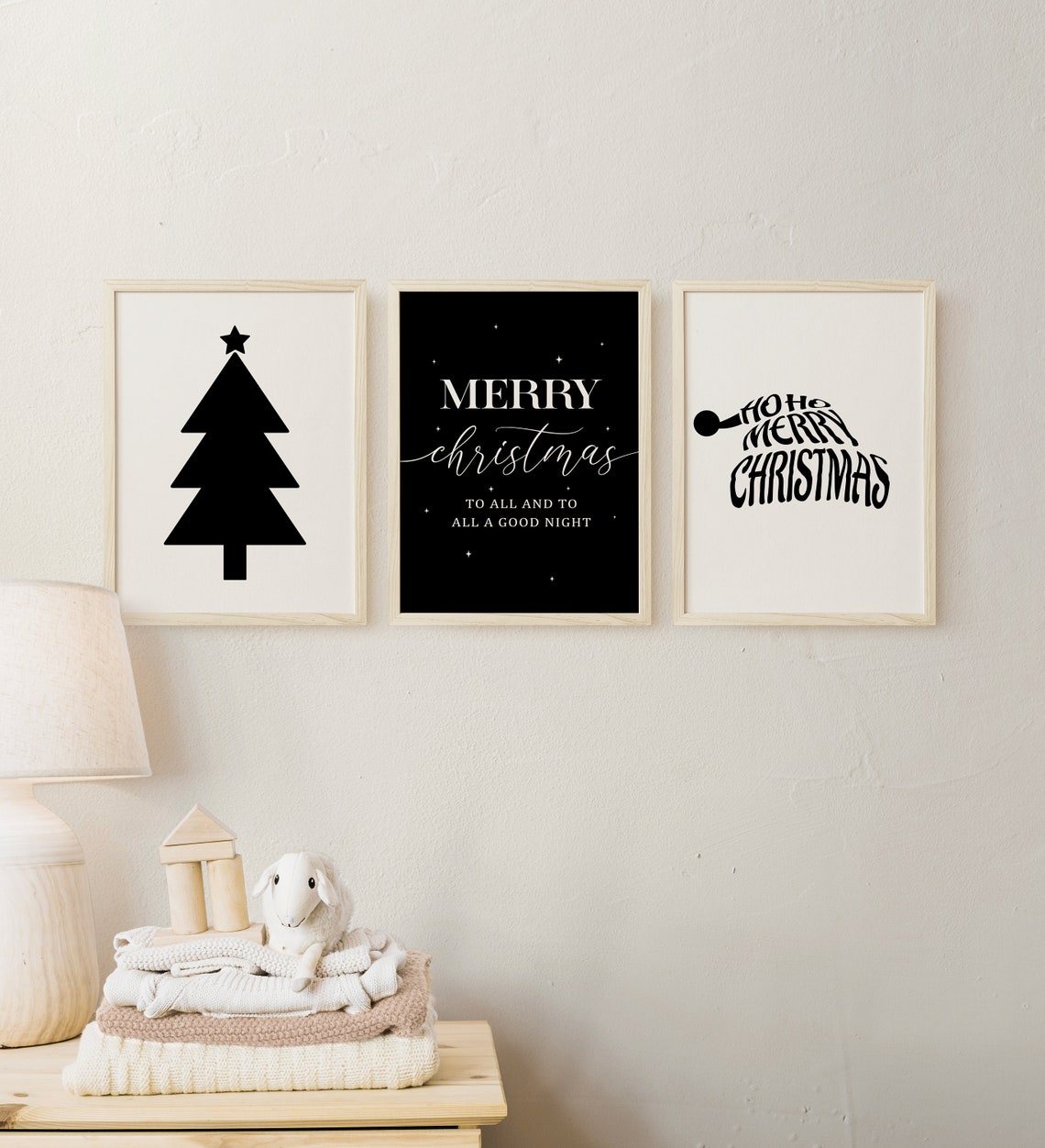 Christmas Prints Christmas Printable Wall Art Black White - Etsy