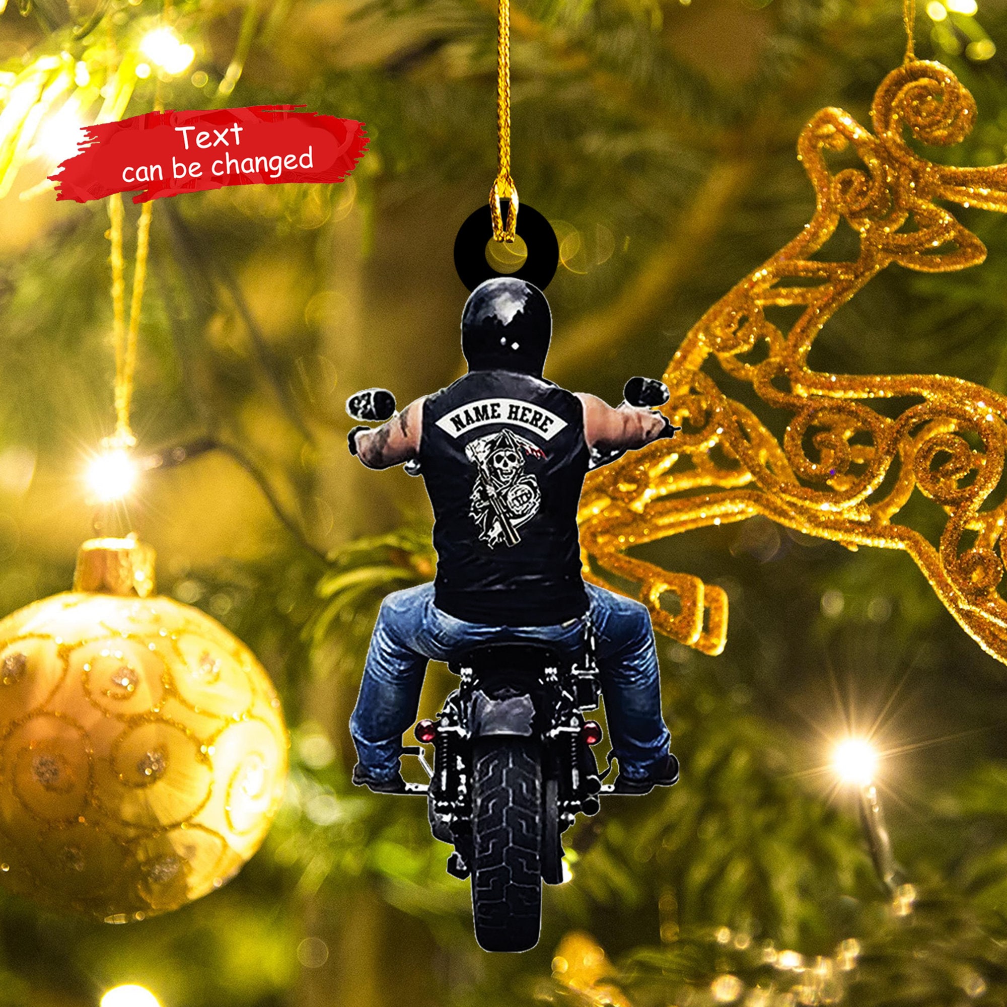 Discover Personalized Biker Shape Plastic Ornament