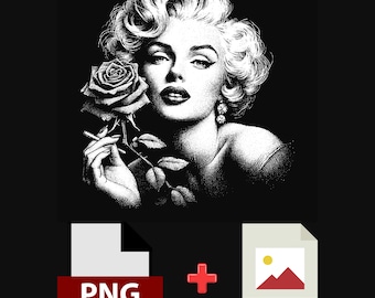Marilyn Monroe Digital Print, Kultowa sztuka, Dekoracja ścienna, Plakat gwiazdy filmowej, Dekoracja domu, Prezent dla niego, Styl vintage, jpg i png