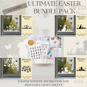 Fensterbild Ostern, Easter Window Decoration Printable | Festive & Colorful Decor for Spring Celebrations | Instant Download, fensterbilder