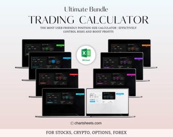 Trading calculator Excel Template Bundle, margin calculator, Financial Tool, Instant Digital Download, Spreadsheet for Profit Analysis