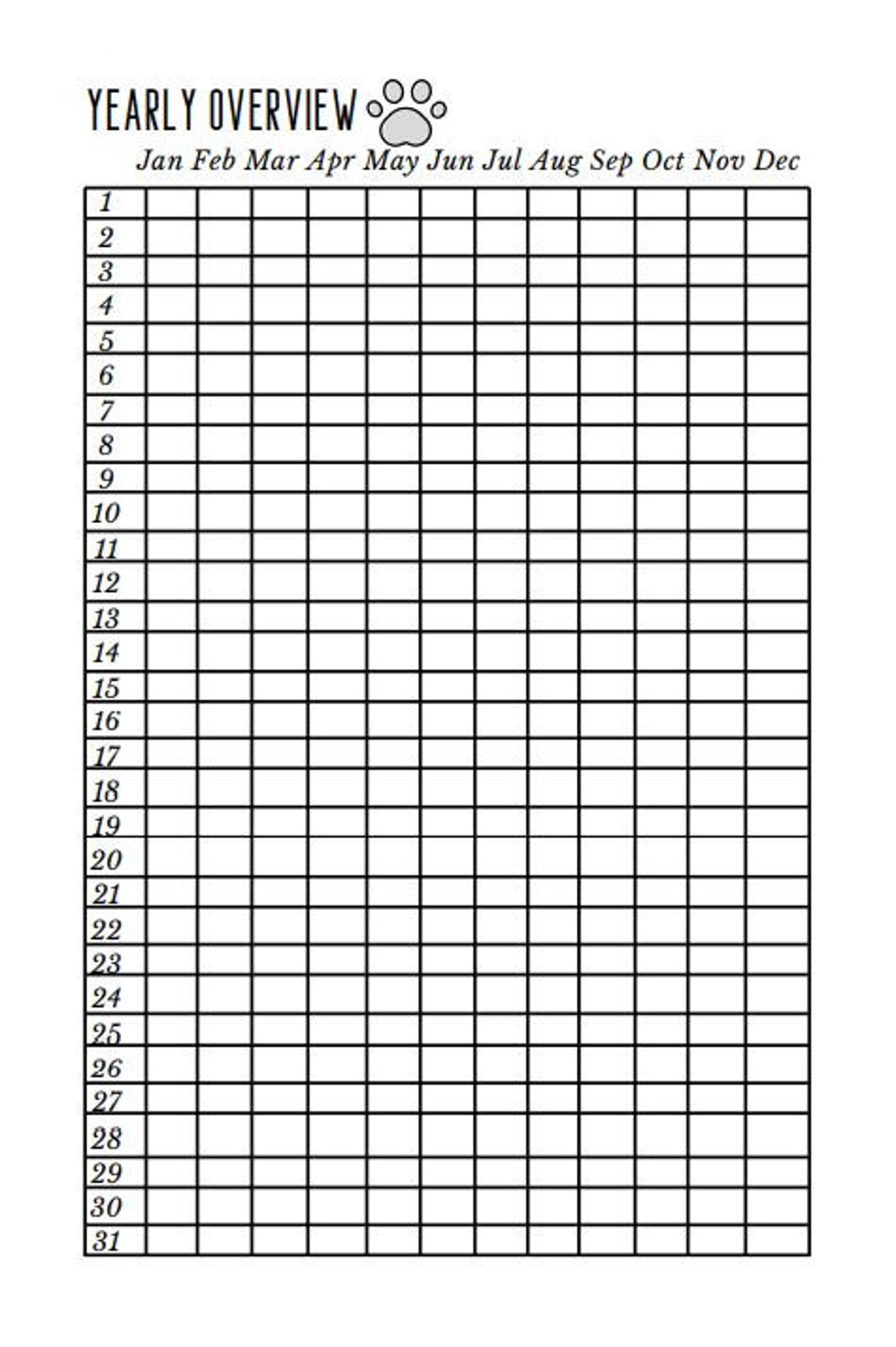 Yearly Dog Journal Printable Dog Planner Etsy