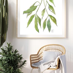 A4 Digital printable watercolour art - Willow Leaves