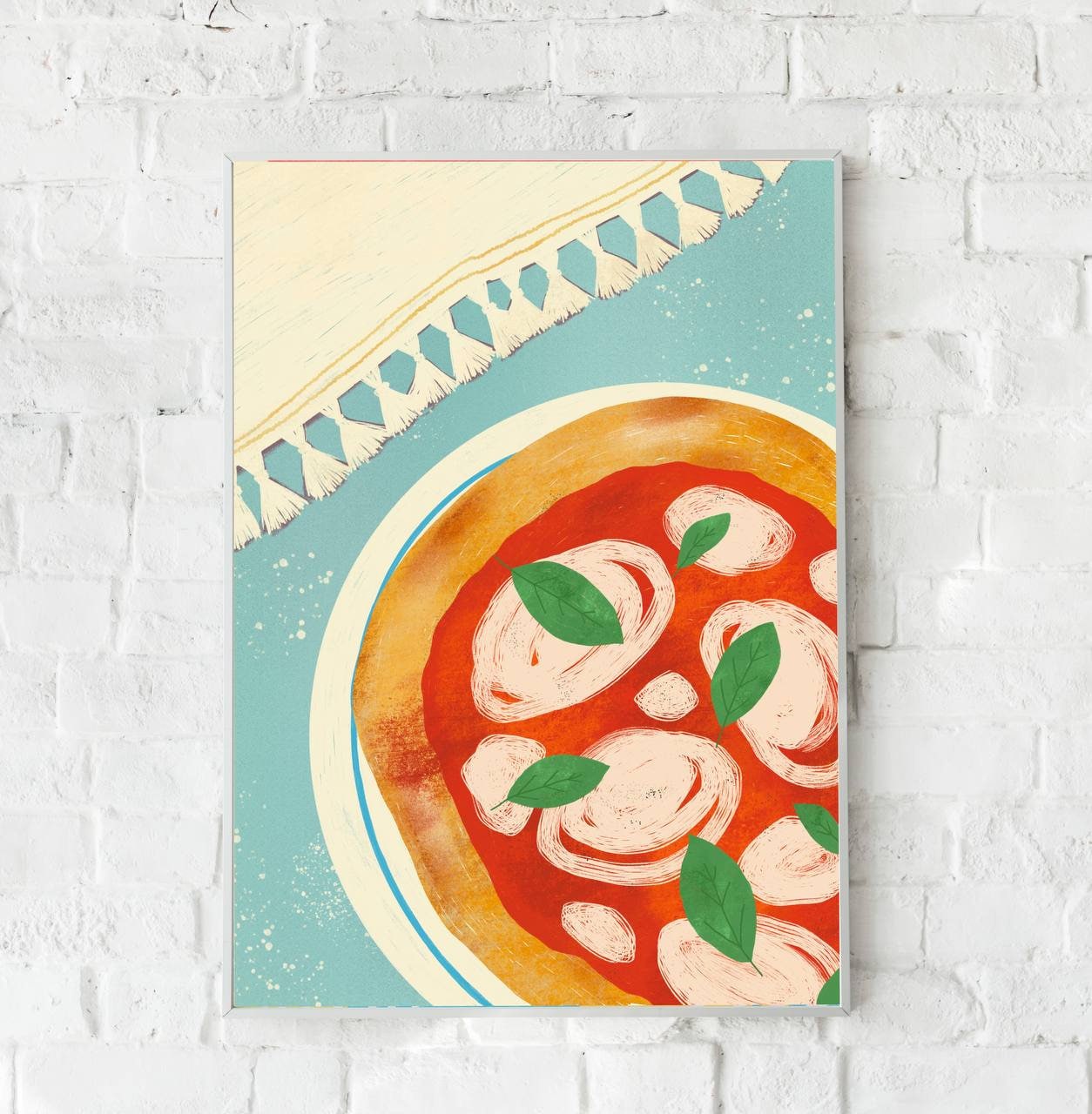 Retro Pizza Hot and Fresh Pizza Sign Restaurant Art Print by