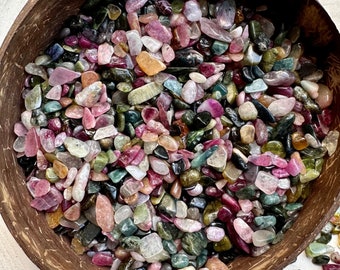Tourmaline Chips | Small Mix Colour Tourmaline Crystal Lot | Tiny Tourmaline Polished Stone
