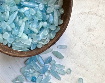 Aquamarine Crystal Lot 8 - 30 mm | AAA Quality Polished Aquamarine Stone Lot | Aquamarine Chips | Crystal Confetti