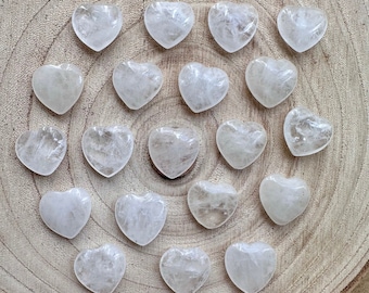 Clear Quartz Hearts - 20 mm