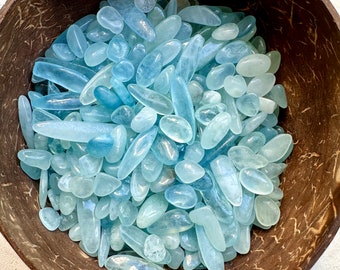 Aquamarine Crystal Lot 8 - 30 mm | AAA Quality Polished Aquamarine Stone Lot | Aquamarine Chips | Crystal Confetti