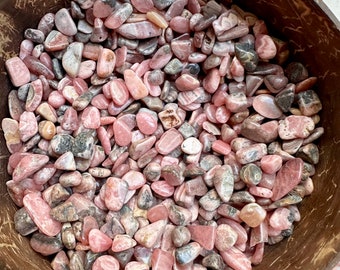 Rhodochrosite Lot , Small Polished Crystals | Rhodochrosite Chips | Rhodochrosite Lot | Small Tumbled Stones