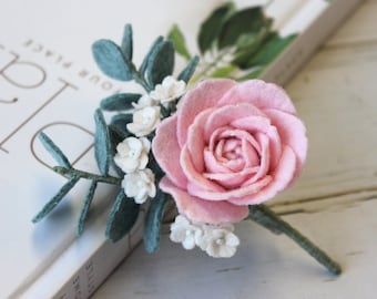 Flower brooch / Felt flower / Rose brooch / Mini bouquet / Flower accessories / Wedding accessories / Gift for Mum