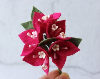 Bougainvillea flower brooch, Handmade brooch, Wedding flower boutonniere, Wool felt accessories, Flower brooch pin, Mother's Day gift