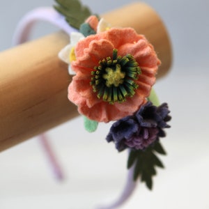 Flower crown / Felt flower / Girl headband /Flower hairband / Flower girl / Kids hair accessory / Wedding accessories image 5