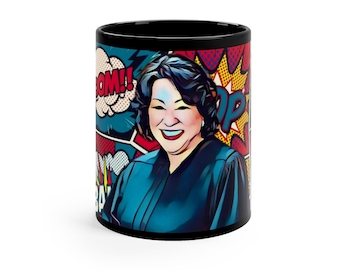 Real Life Super Heroes Sonia Sotomayor Tazza da caffè nera da 11 once Amati da collezione