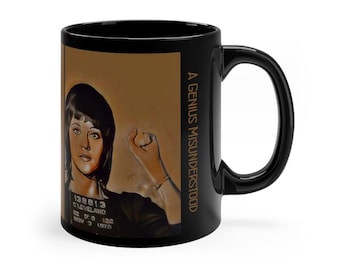 Jane Fonda Genius Misunderstood Inspirational Mugshot Mugs Loved Collectible 11 oz. Black Mug