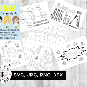 STEM Coloring book, Science, Technology, Engineering, Art, Math, Kid&#39;s colouring book Worksheet, Coloring pages stem Booklet PDF