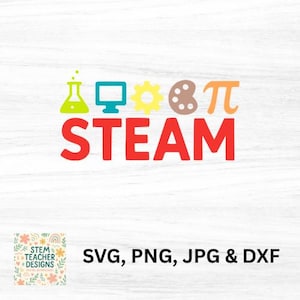 STEAM  SVG, dfx, png, jpg files, Science, Technology, Engineering, Art, Mathematics, Teacher t-shirt, Steam teacher gift