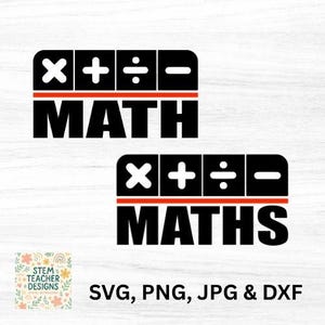 Math | Maths Icons. SVG file, dfx, png, jpg, Teacher t-shirt,