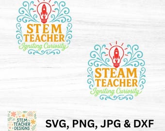 STEAM STEAM SVG, dfx, png, jpg-Dateien, Wissenschaft, Technologie, Technik, Kunst, Mathematik, Lehrer T-Shirt, Stem Lehrer Geschenk
