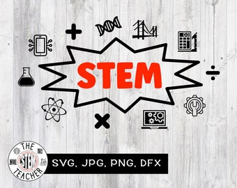 STEM icon group SVG, dfx, png, jpg files, Science, Technology, Engineering, Math, Teacher tshirt