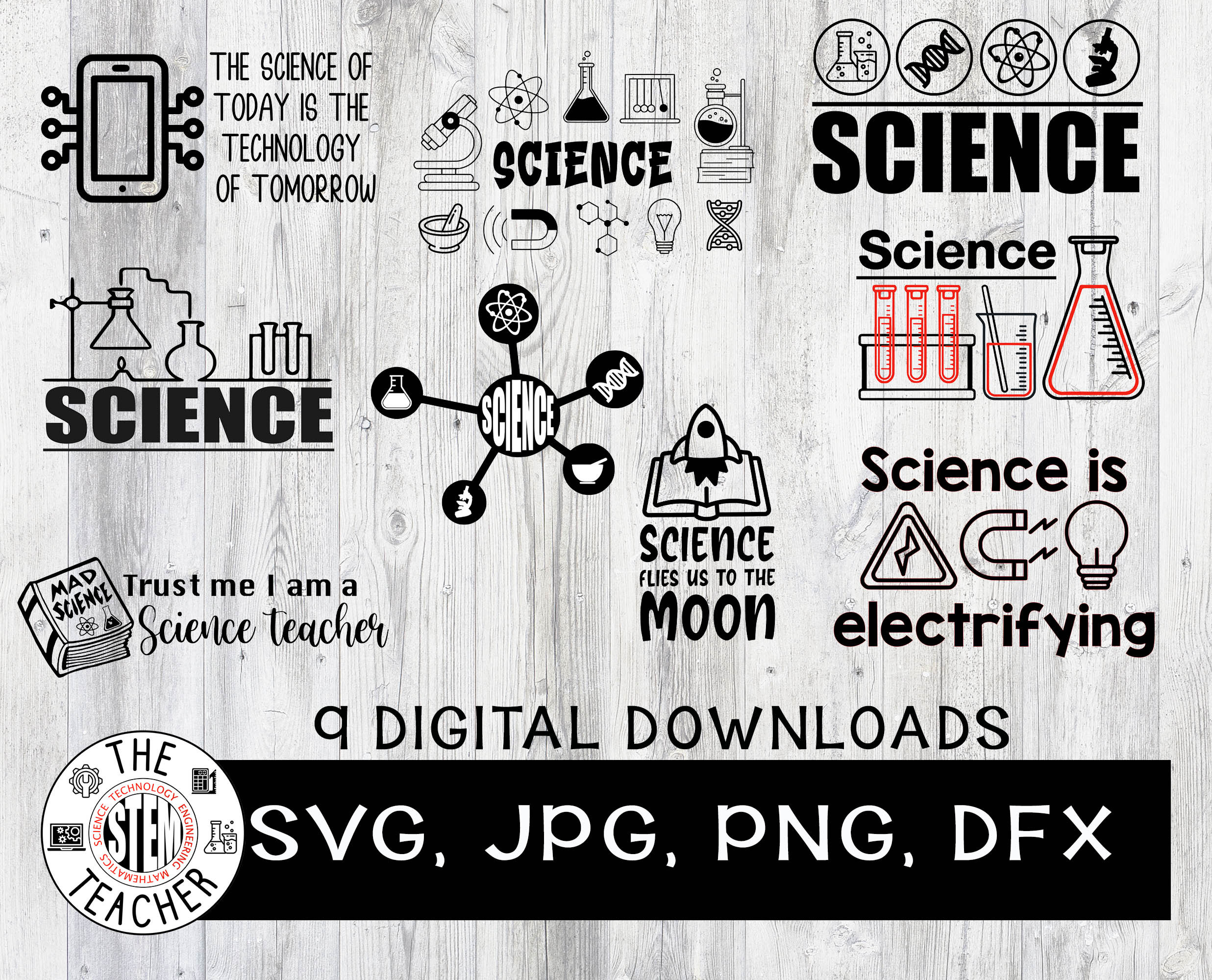 Science Bundle SVG, DFX, PNG, Jpg Science T-shirt - Etsy