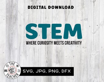 STEM SVG, dfx, png, jpg files, Science, Technology, Engineering, Art, Mathematics, curosity, creativity, Teacher T-shirt download