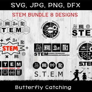 STEM Bundle SVG, dfx, png, jpg files, Science, Technology, Engineering,  Mathematics, Teacher tshirt Stem teacher gift