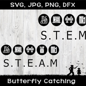 STEM STEAM circle icons SVG, dfx, png, jpg files, Science, Technology, Engineering, Art, Mathematics, Teacher t-shirt, Stem teacher gift