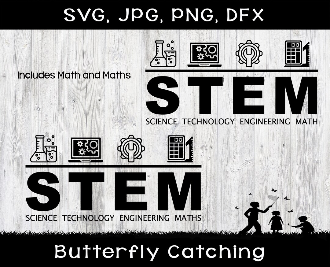 STEM Line Icons SVG, Dfx, Png, Jpg Files, Science, Technology ...