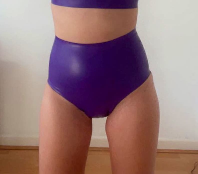 Womens Latex High Waisted Panties Hot Pants Etsy UK